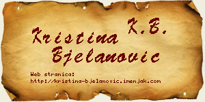 Kristina Bjelanović vizit kartica